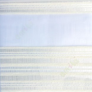 Beige white color horizontal stripes with transparent net fabric embossed pattern textured finished background zebra blind